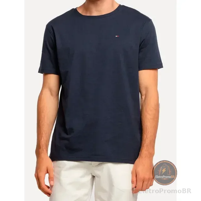 Camiseta Tommy Hilfiger Essential Cotton Azul Marinho