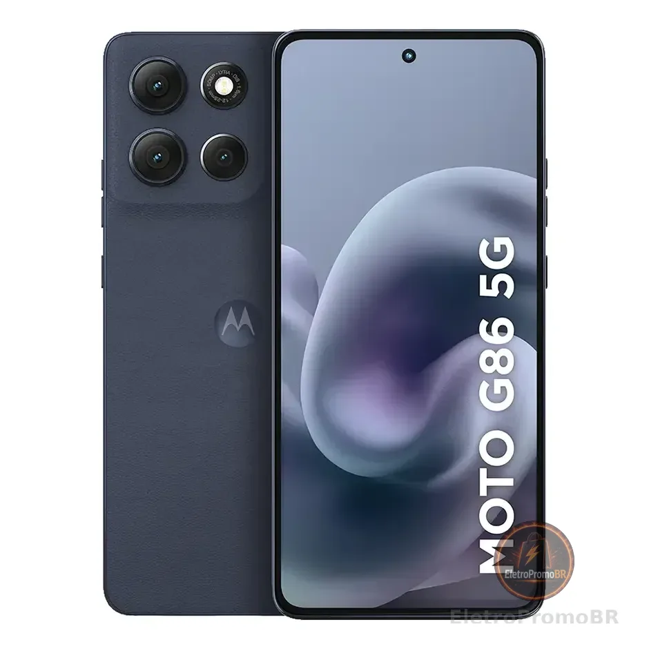 Smartphone Motorola Moto G86 5g - 256gb 24gb (8gb Ram+16gb Ram Boost) Tela 1.5k Poled, 50mp Sony Camera Ois Moto Ai, Videos Em 4k, Ip68 + Ip69 - Grafite