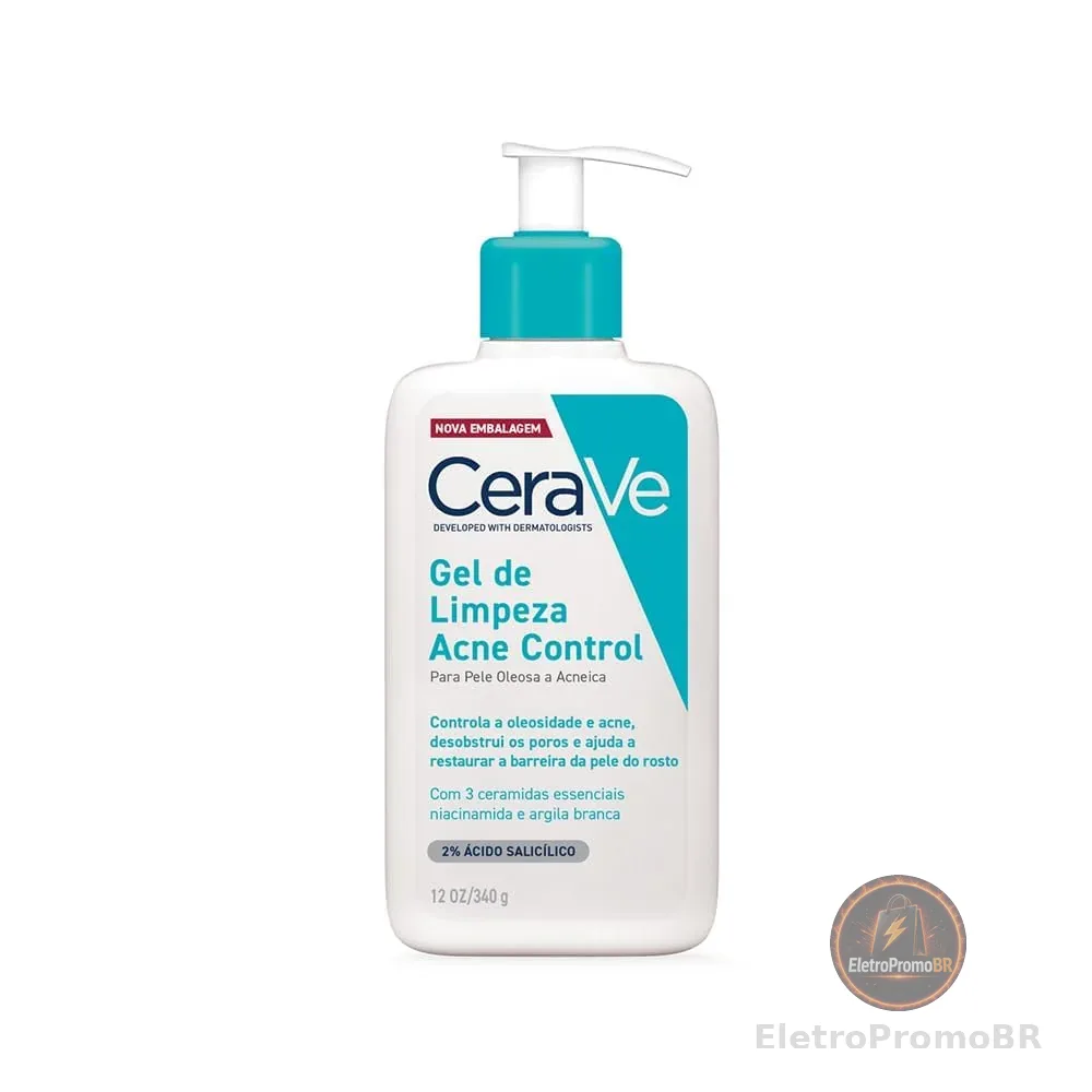 Cerave, Gel de Limpeza Acne Control com Niacinamida e Ácido Salicílico