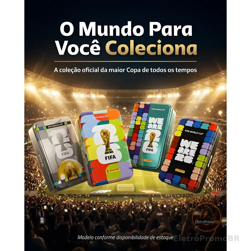 Lata Figurinhas Copa Do Mundo 2026 Panini Colecionável Vazia Copa Do Mundo 2026