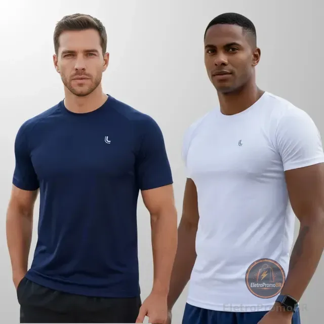 Kit 2 Camiseta Dry Masculina Fit Lupo Básica Academia