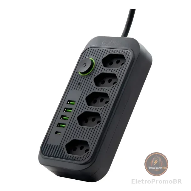 Extensão Coibeu Wkc-541 10 Tomadas 2m 4 Usb Bivolt