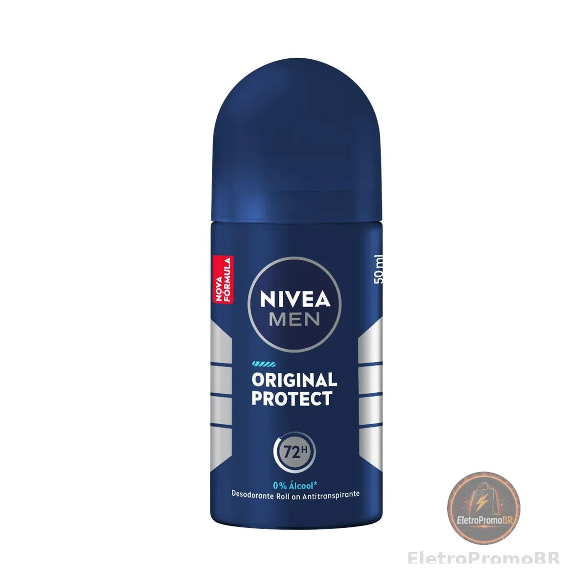 NIVEA MEN Desodorante Antitranspirante Roll-on Original Protect 50ml, Proteção 72h, Frescor Duradouro, Controle do Suor e Odor
