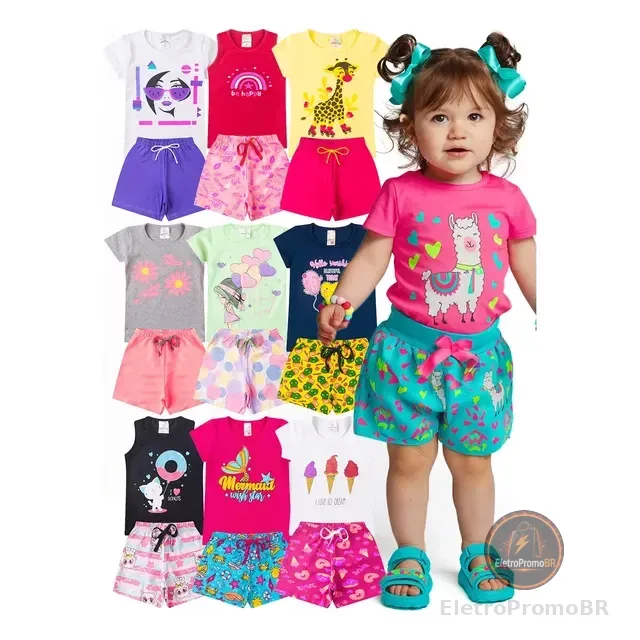 Kit 10 Peças Roupa Infantil Menina Verão Conjunto Criança