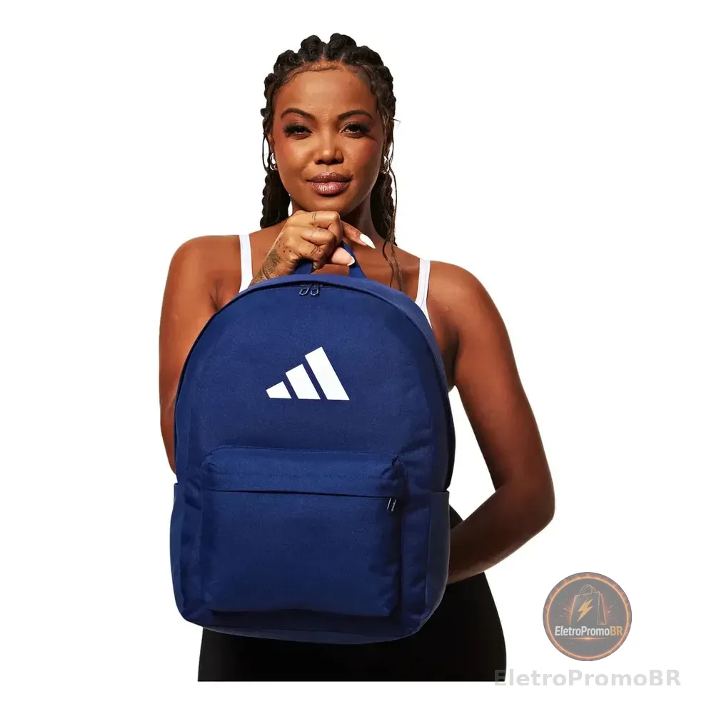 Mochila Classic Bars adidas Azul Escuro/branco Liso