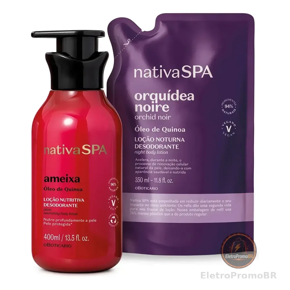 Combo Nativa Spa: Loção Hidratante Desodorante Ameixa 400ml