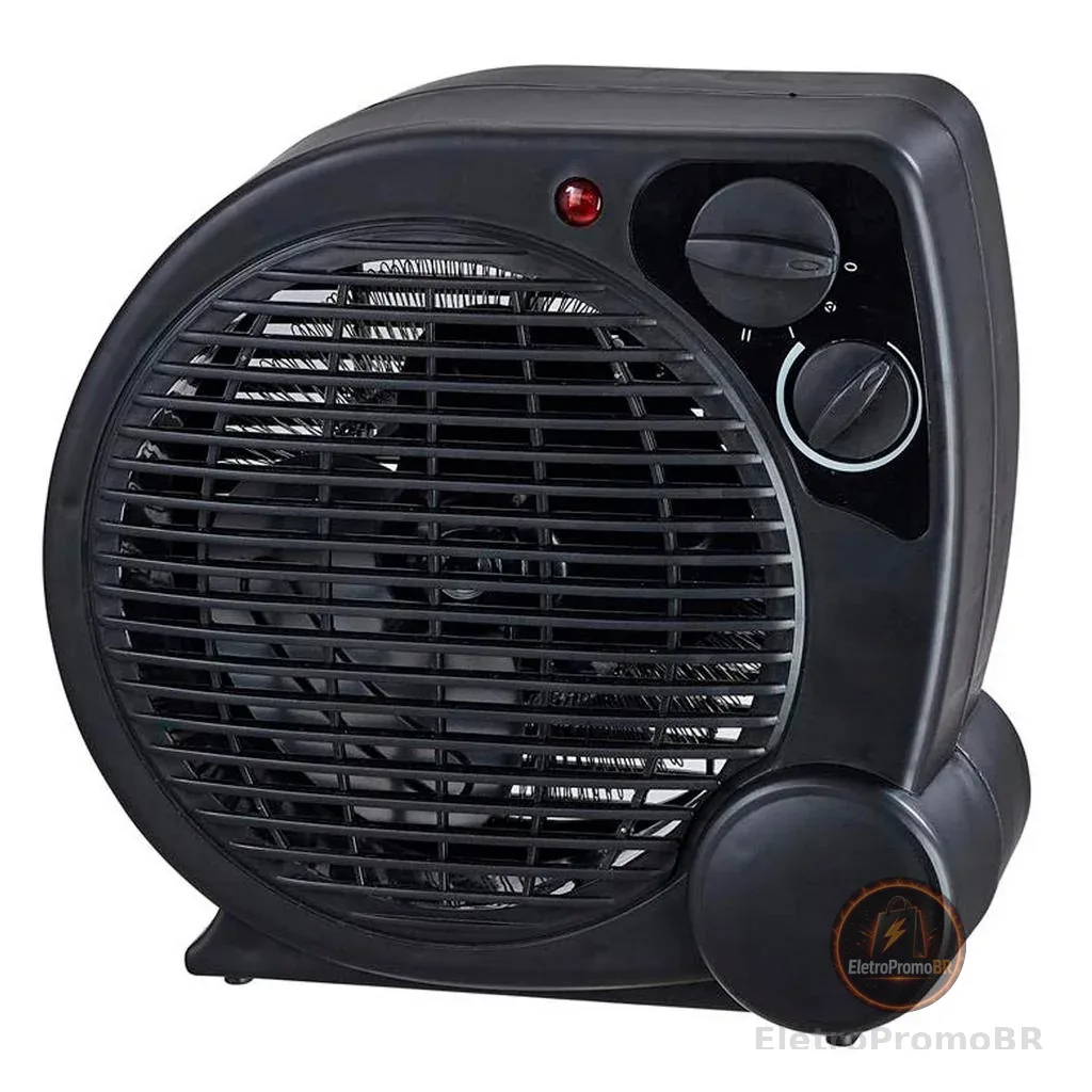 Aquecedor Portátil a Ar Ventilador Quente Preto AQ04 - Mimo Style