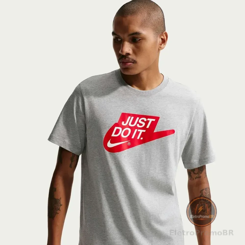 Camiseta Nike Sportswear Jdi Masculina Cinza/vermelho M