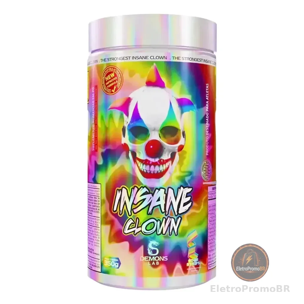 Pré Treino Insane Clown Demons Lab 350g Sour Strips Cafeína Arginina Beta Alanina Suor Strips