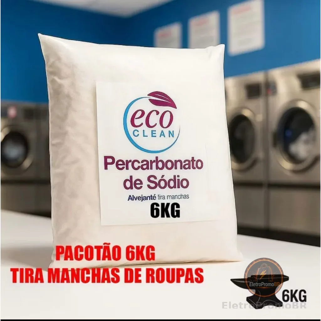 6 KG Percarbonato de Sódio Composto Limpeza Em Geral Tira Manchas Roupas Brancas Eco 3KG /4KG /6KG