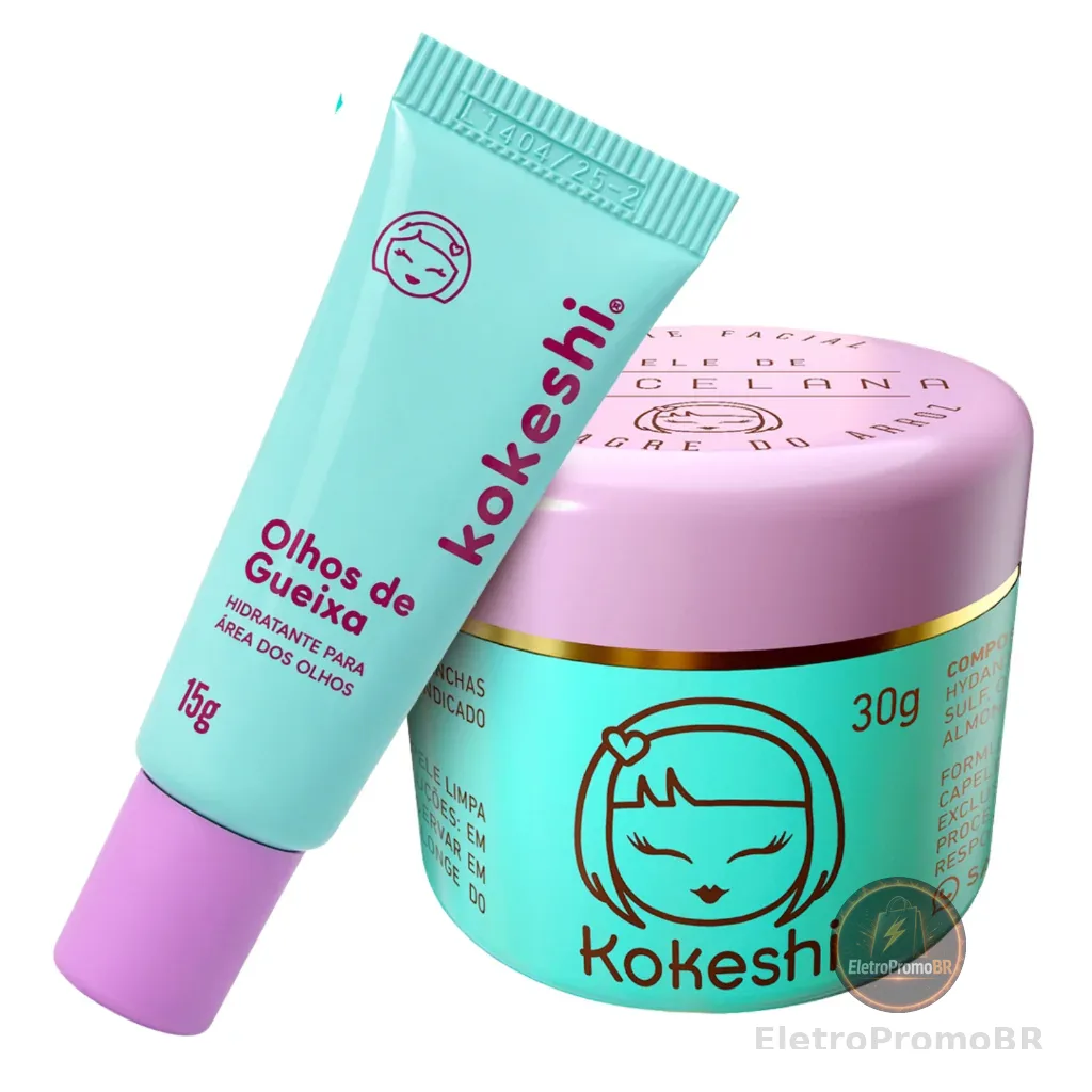 Kit Dupla Renovadores Faciais Kokeshi Pele Porcelana Olhos Gueixa