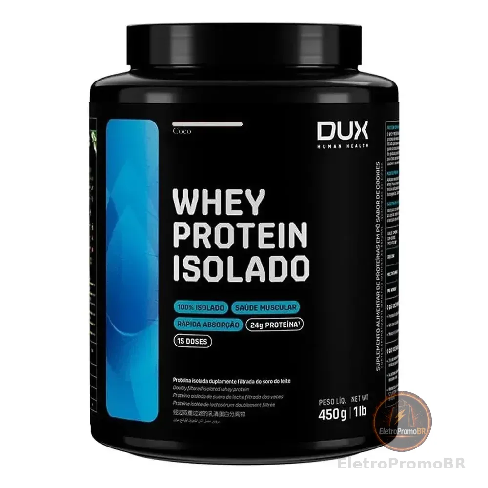 Whey Protein Isolado Coco 450g Dux Nutrition - Construção Muscular Com Bcaas E Glutamina