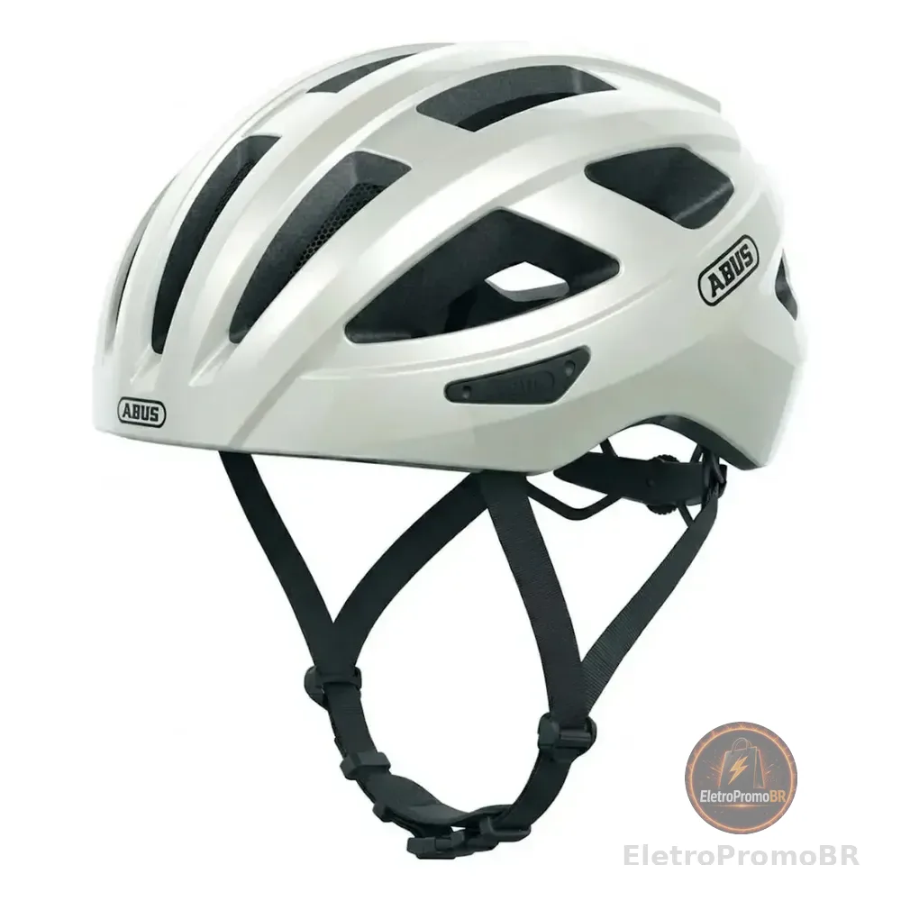 Capacete Ciclismo Bike Masculino Feminino Abus Macator Inmold Branco Perola Tamanho M 52-58 Para Road Mtb Triatlo Triathlon