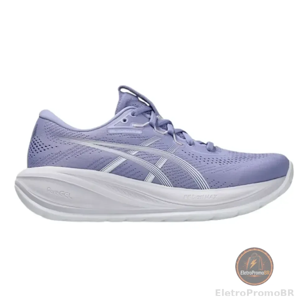 Tênis Feminino Gel-cumulus 28 Asics Academia Corrida Treino Lilás/branco Lisa 37 Br
