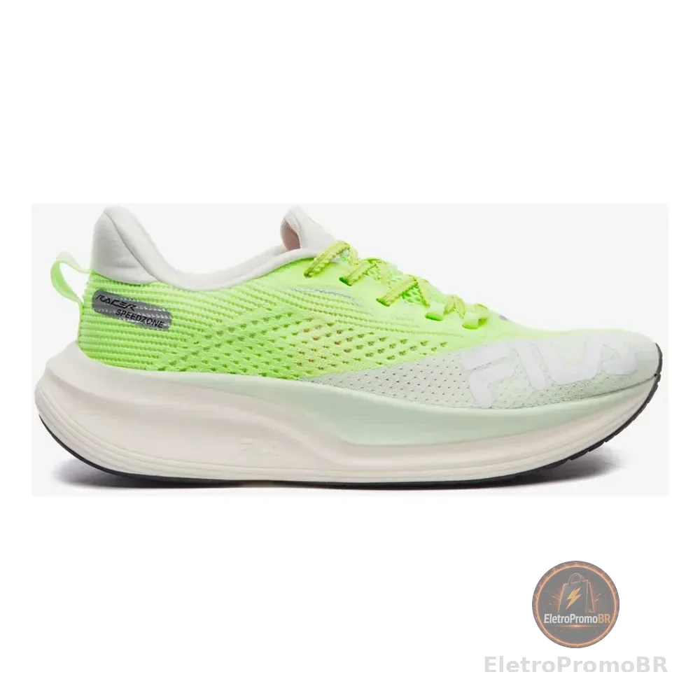 Tênis Fila Racer Speedzone Feminino Corrida E Maratona Verde/verdecanario/branco Geométrico 38,0 Br