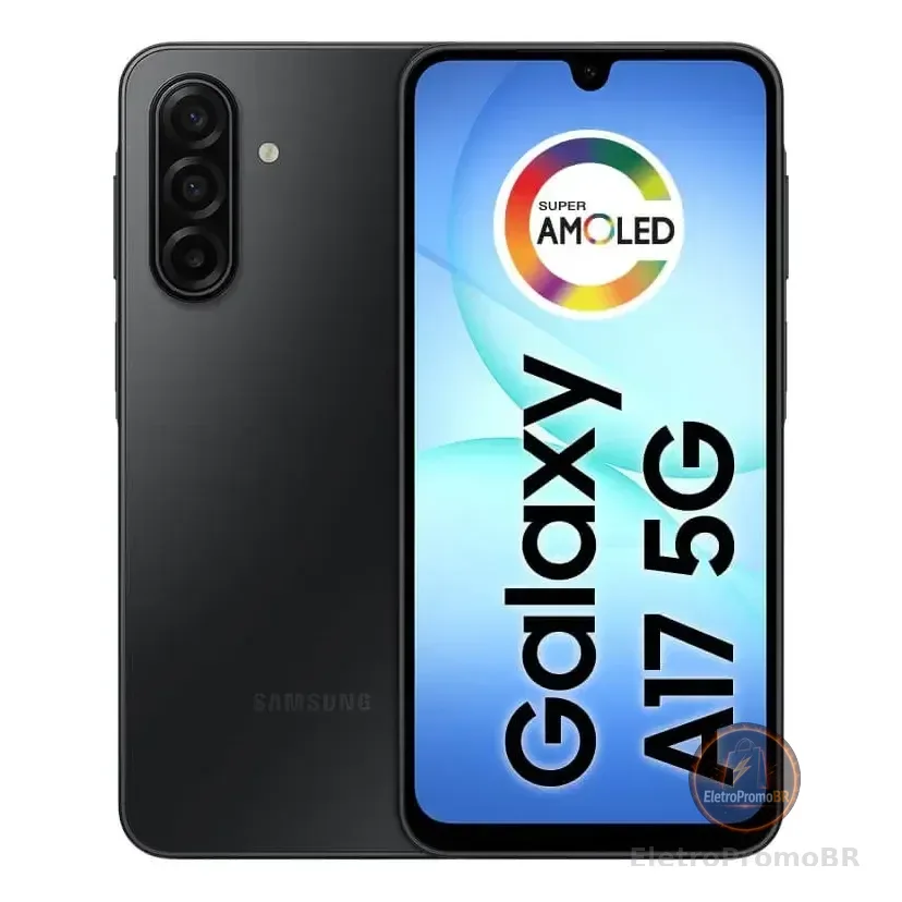 Celular Samsung Galaxy A17 5g Com Ia, 128gb, 4gb Ram, Câm De 50mp, Tela De 6.7 , Nfc, Ip54 - Preto