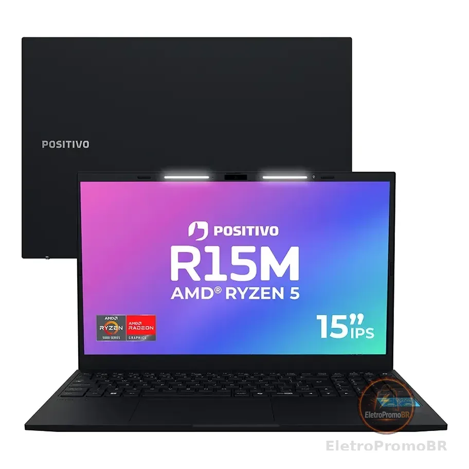 Notebook Positivo Vision R15m Com Amd Ryzen 5, 8gb De Ram E Ssd De 256gb Preto