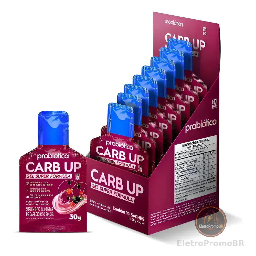 Carb Up Gel Super Forma Probiótica Caixa Com 10 Sasche Açaí Com Guaraná
