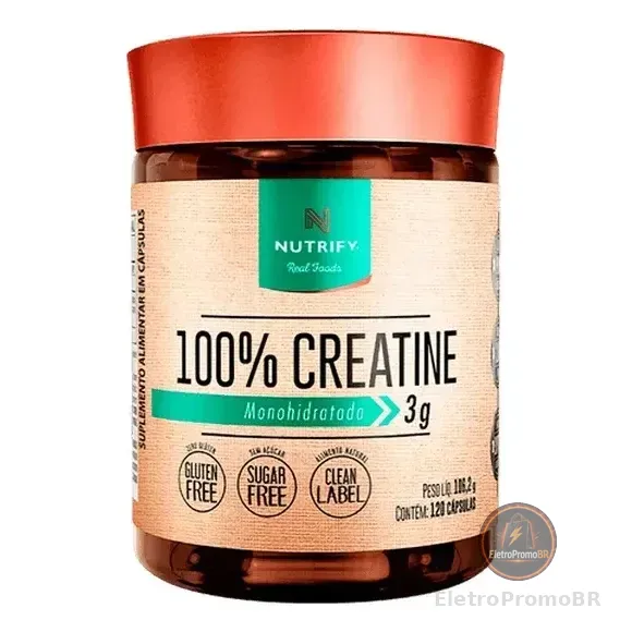 Creatina 100% Monohidratada 120 Cápsulas Nutrify Neutro