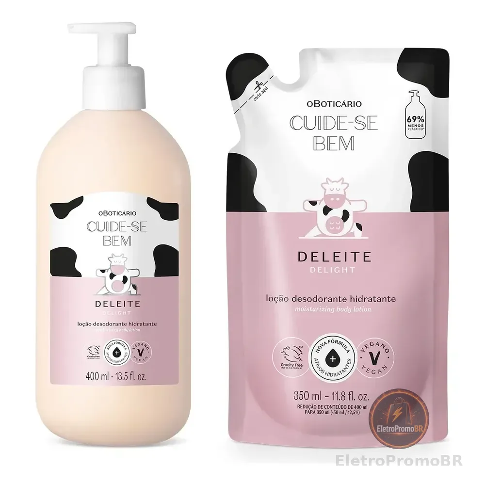 Combo Cuide-se Bem Deleite: Loção Corporal 400ml + Refil 350ml Neutra
