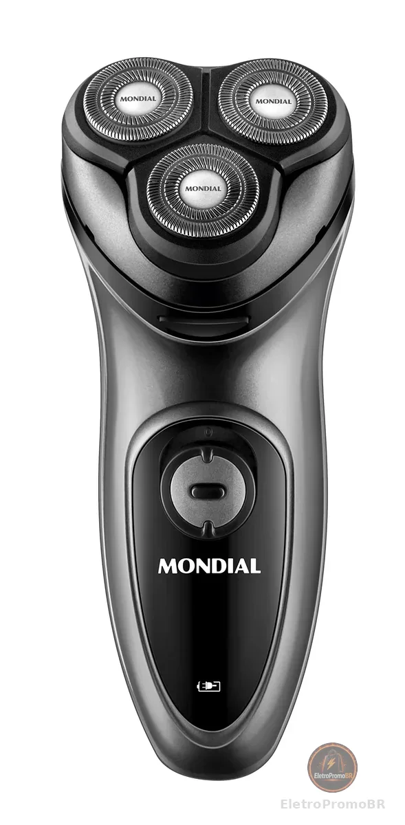 MONDIAL Barbeador Elétrico Power Shave, Preto/Prata, Bivolt - BE-02