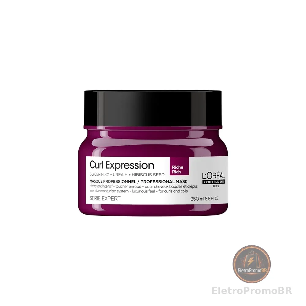 L´Oréal Professionnel Máscara de Tratamento Curl Expression Rich, Para Cabelos Crespos e Cacheados, Hidratação Intensa, Toque Sedosos e Luxuoso, Controle de Frizz, 250ml