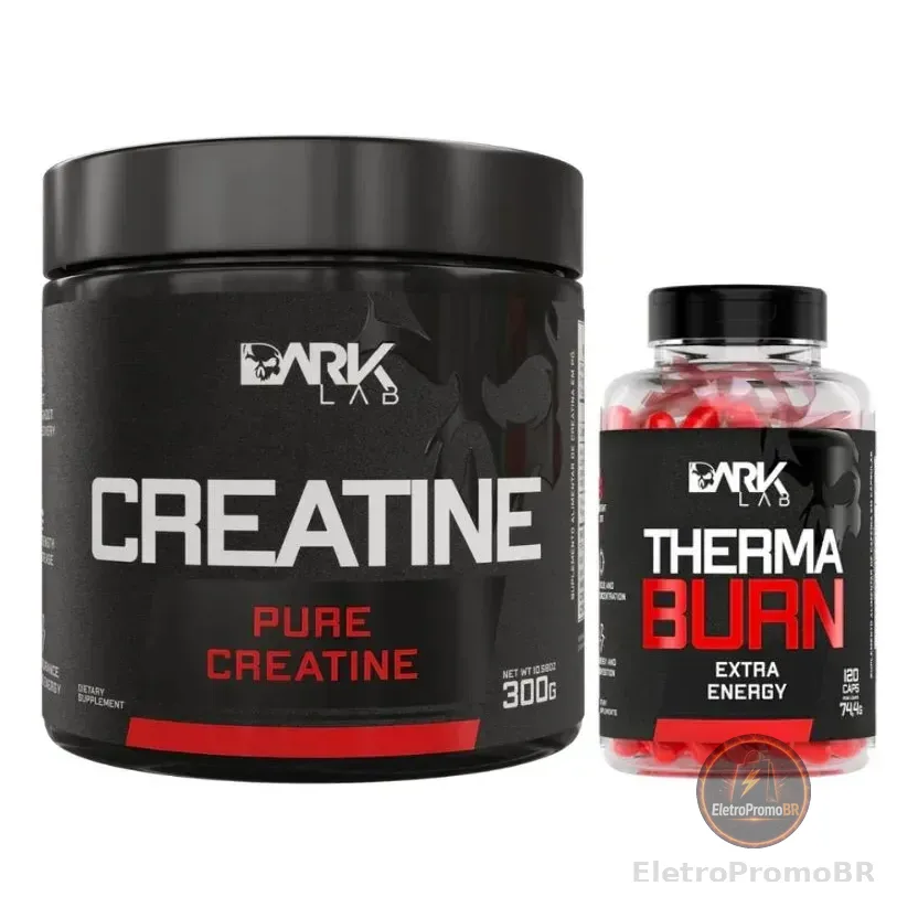 Creatina 100% Pura 300g + Termogênico 210mg Cafeína 120 Caps Dark Lab