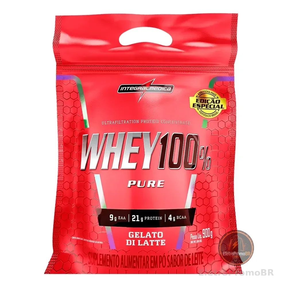 Suplemento Whey 100% Pure Gelato Refil 900g Integralmédica Gelato Di Latte