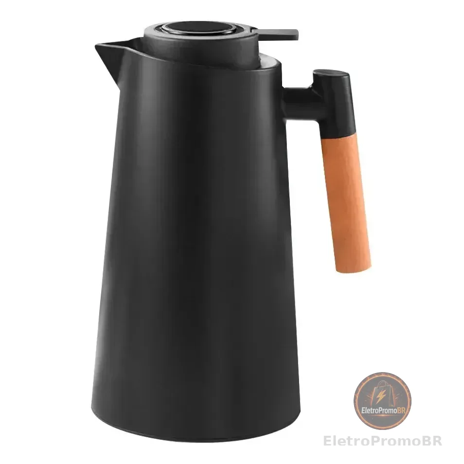 Garrafa Térmica 1 Litro Com Termômetro Led Para Chás / Café Preto