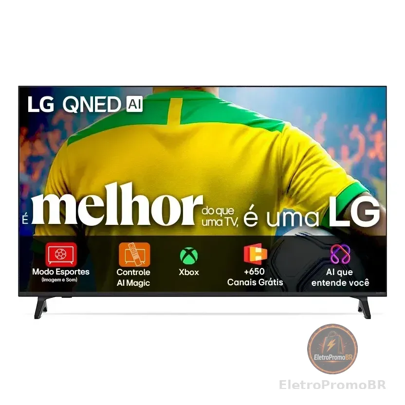 Smart Tv 4k 55" LG Qned73 Portal De Games Processador Ai 7 Gen8 4k Super Upscaling Google Cast Integrado Controle Ai Magic Webos 25 Modo Esportes Alerta De Esportes