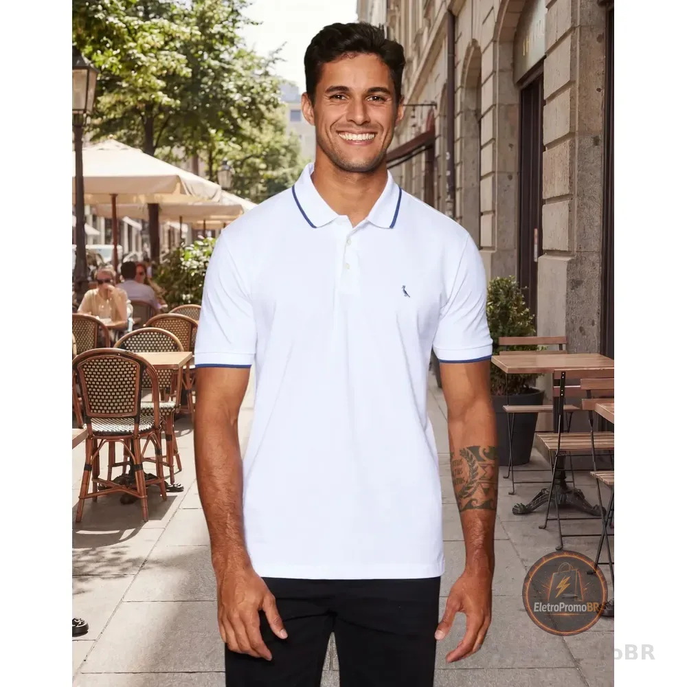 Polo Enxuto Friso Único Rsv Reserva Branco Lisa G