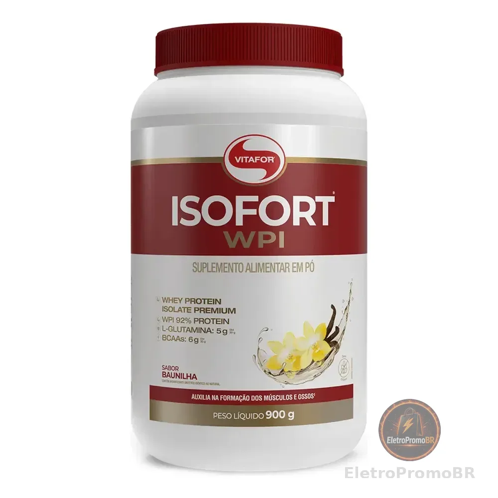Isofort Vitafor Whey Protein Isolado 900g Sabor Baunilha