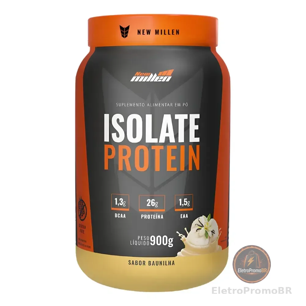 Whey Isolado New Millen Isolate Protein Pó 900g Pote Sabor Baunilha