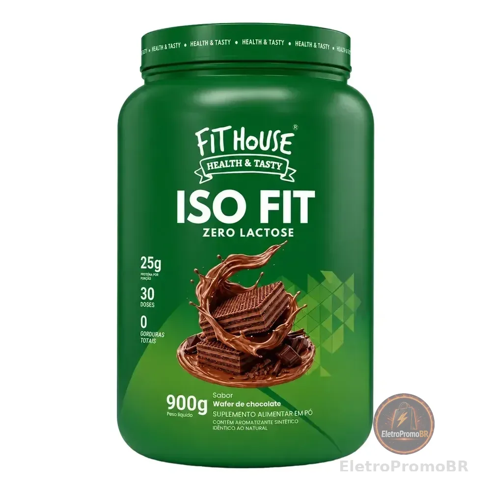 Iso Fit Proteina Isolada Zero Lactose Fit House 900g Wafer De Chocolate