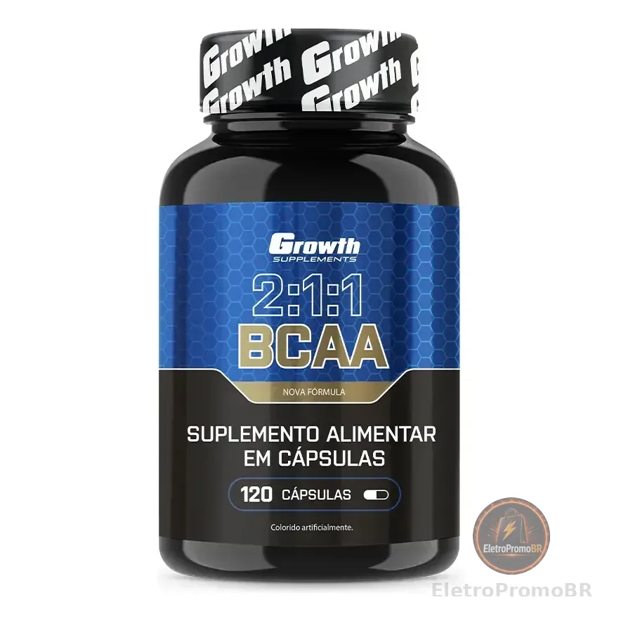 Growth Supplements Aminoácidos Leucina, Isoleucina E Valina Bcaa Cápsula
