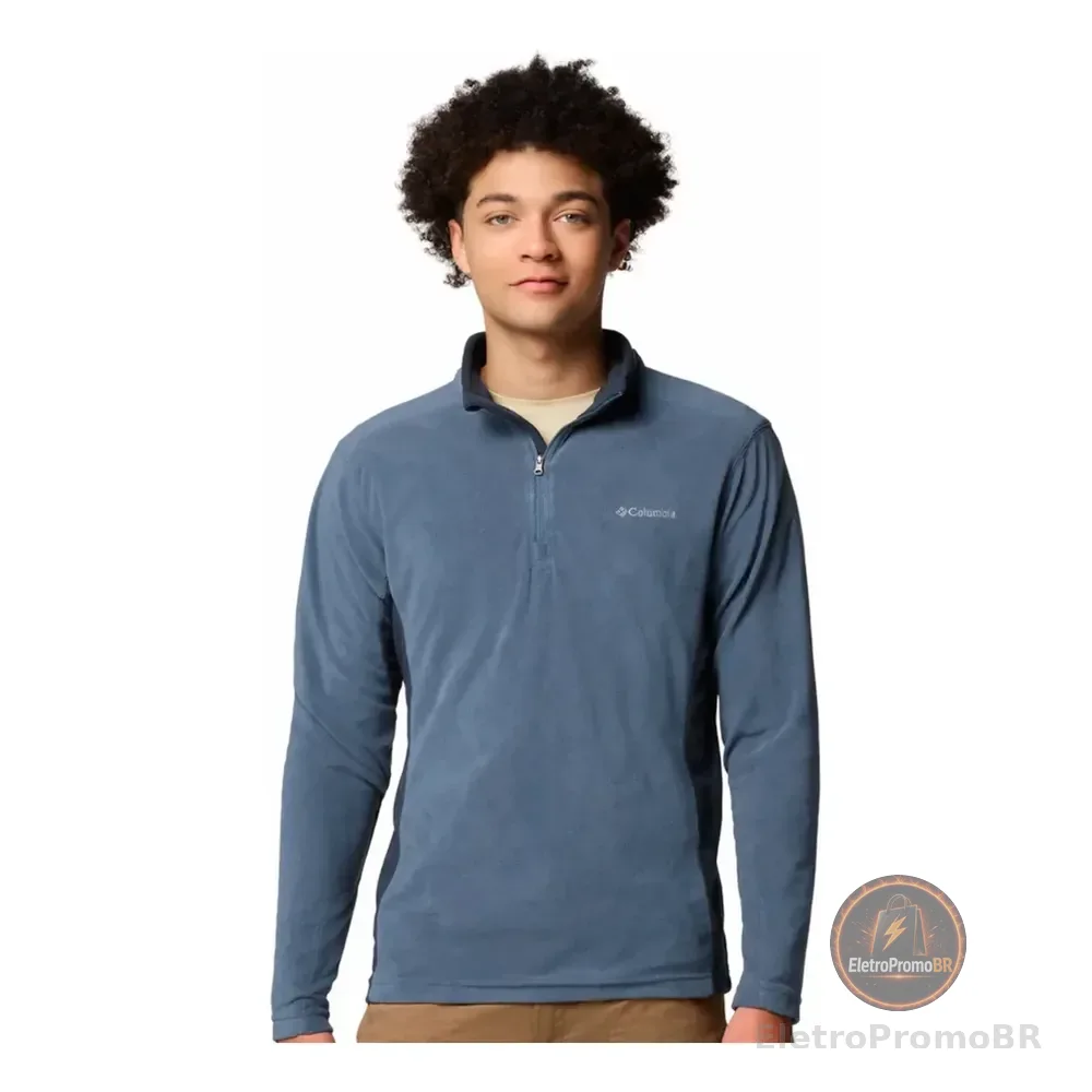 Blusa Columbia Masculina Klamath Range Ii Half Zip Azul Azul M/m
