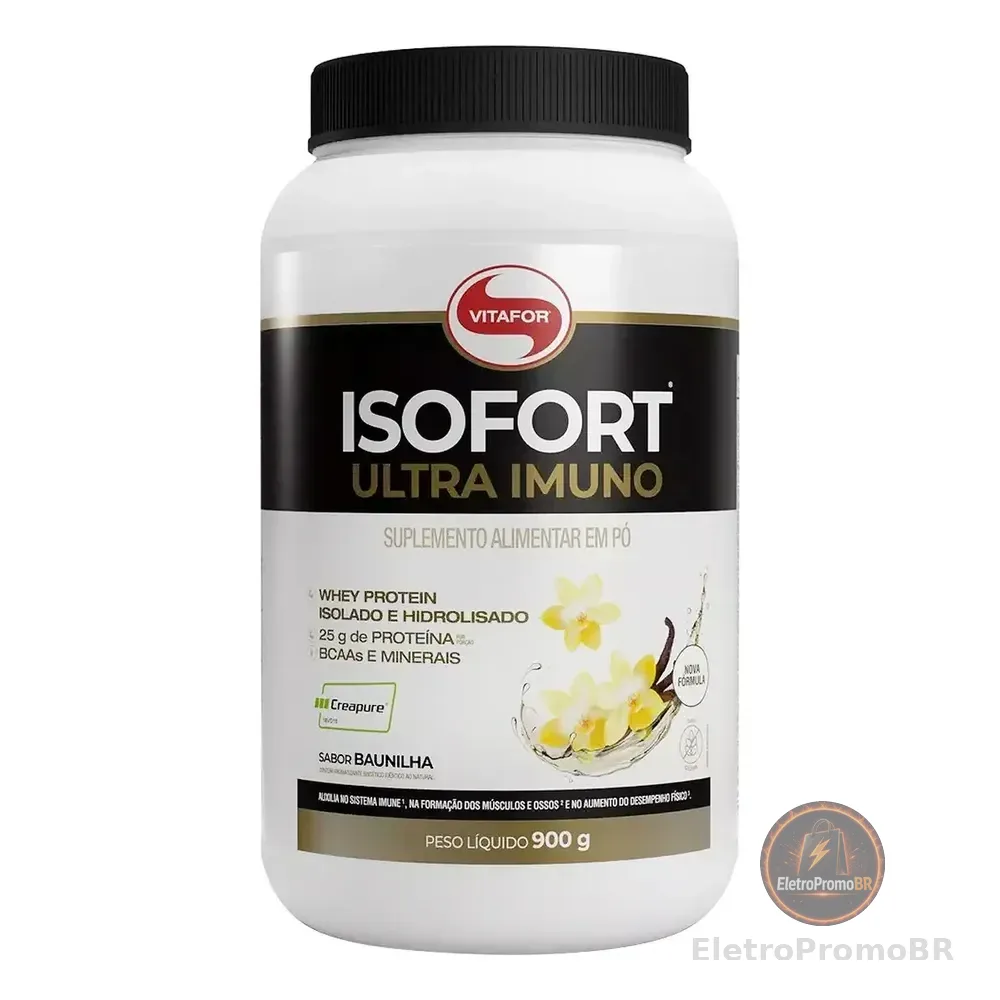 Suplemento Proteína Vitafor Isofort Baunilha 900g Creatina Glutamina
