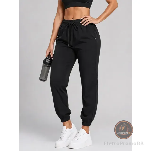 Calça Jogger Tactel Soltinha Slim Academia Esportiva