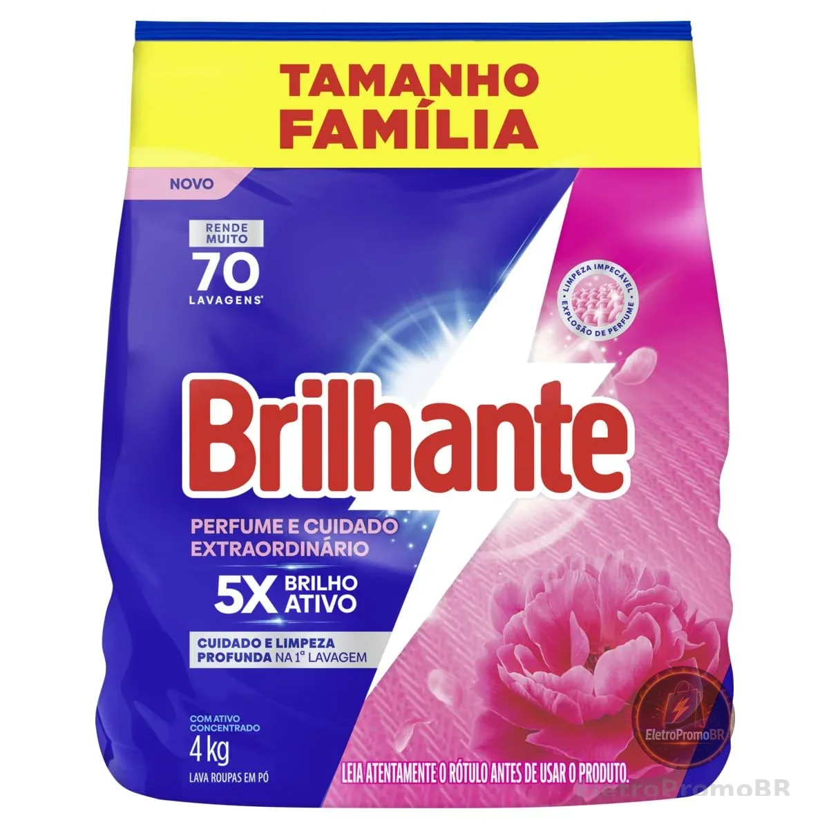 Brilhante Lava-Roupas em Pó Perfume e Cuidado Extraordinário Pacote 4kg