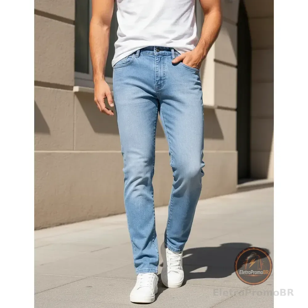 Calça Jeans Slim Básica Polo Wear Jeans Claro Jeans Claro 46