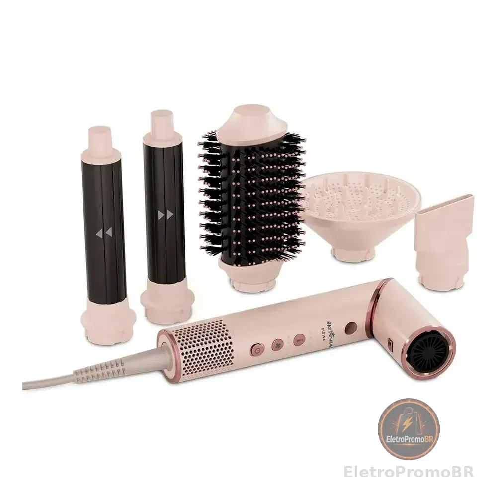 Secador De Cabelo Britânia Motor Bldc 1450w Bsd15a Rosa Com Rosê 127v