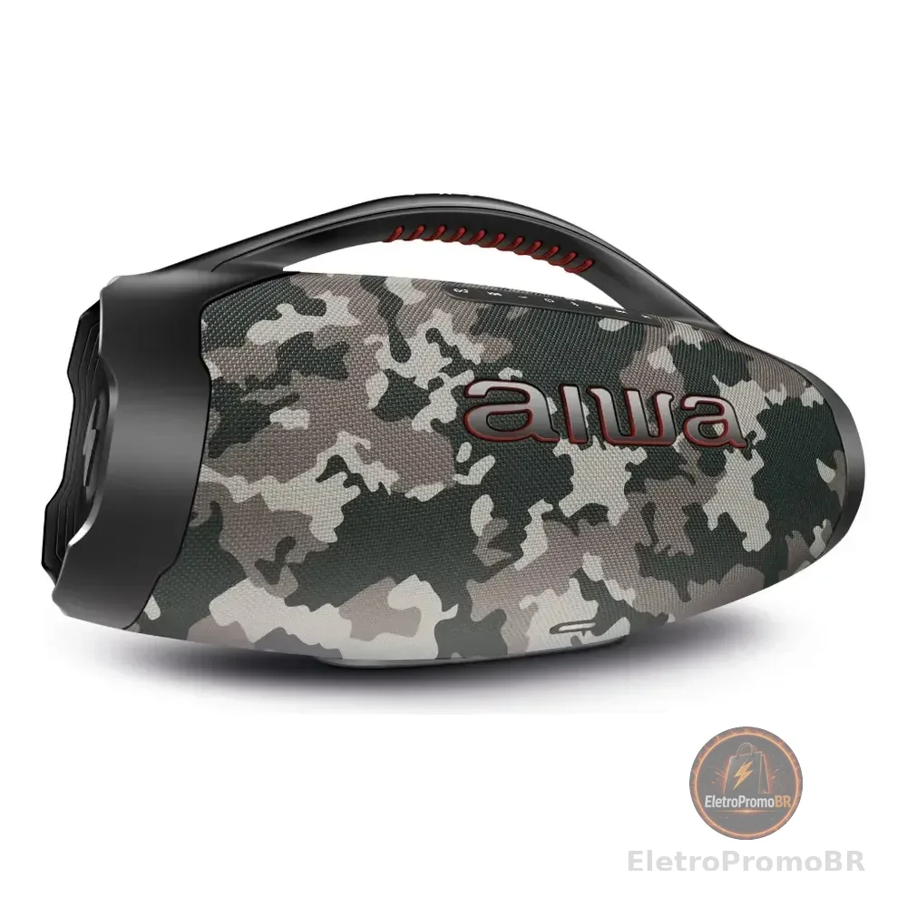 Caixa De Som Boombox Plus Aiwa Bbs-01-bg 200w Bluetooth 30h Ip66 Usb Cinza 127/220v