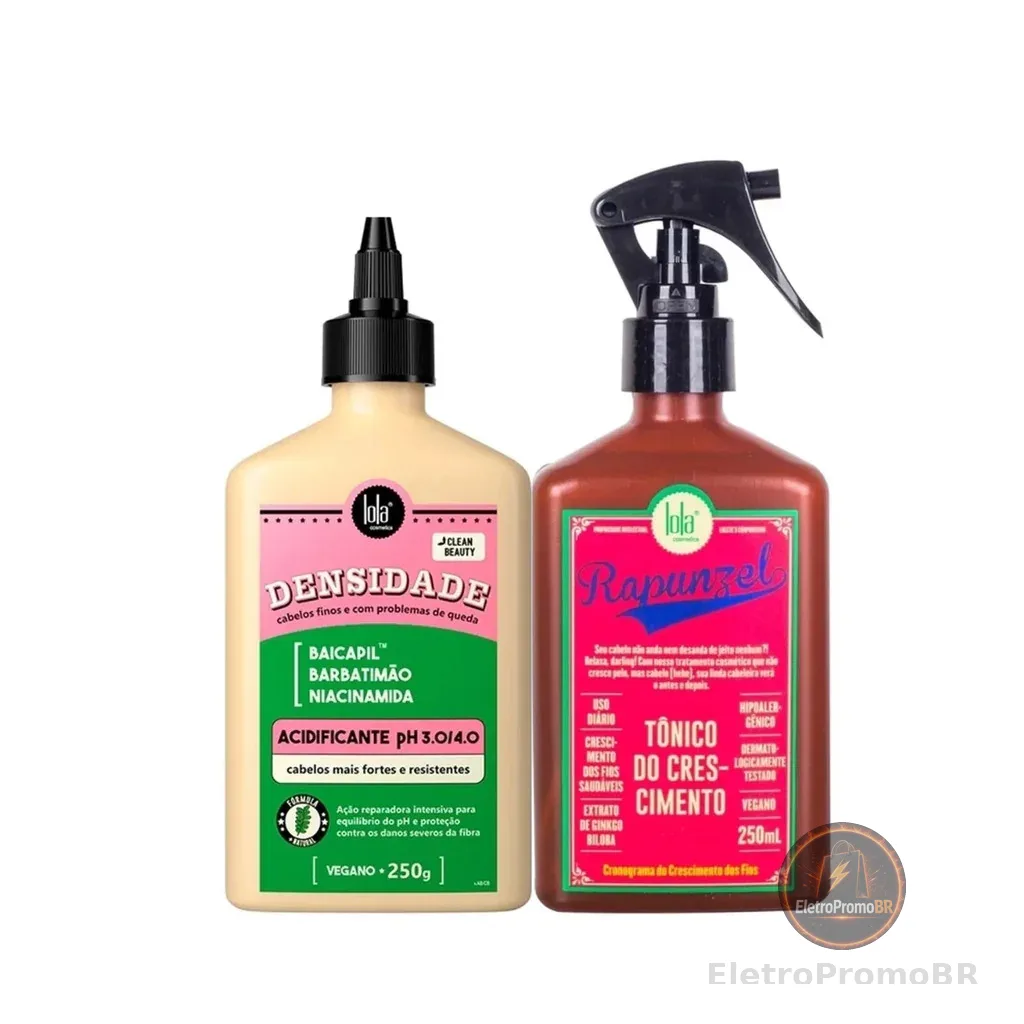 Kit Tônico de Crescimento Rapunzel + Acidificante Densidade - Lola Cosmetics