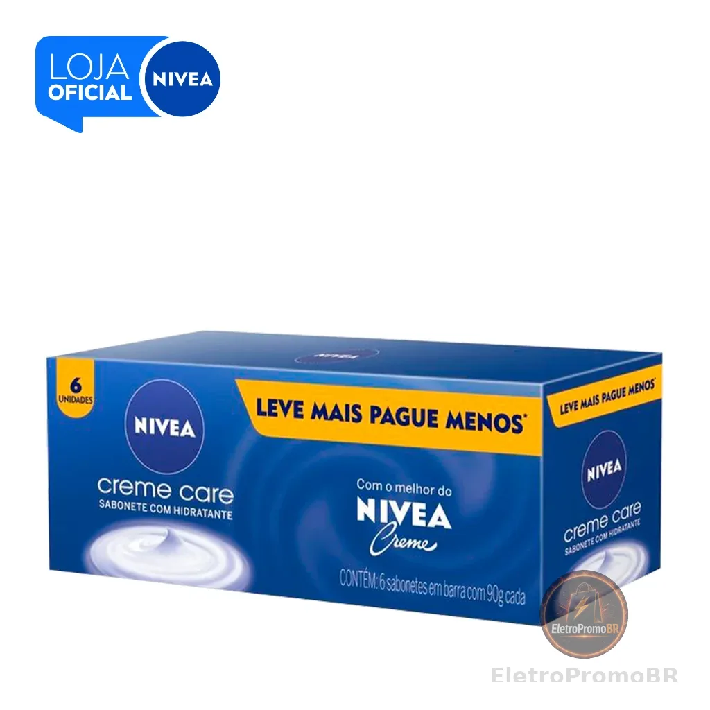 Kit NIVEA Sabonete em Barra Creme Care 90g (6 unidades)