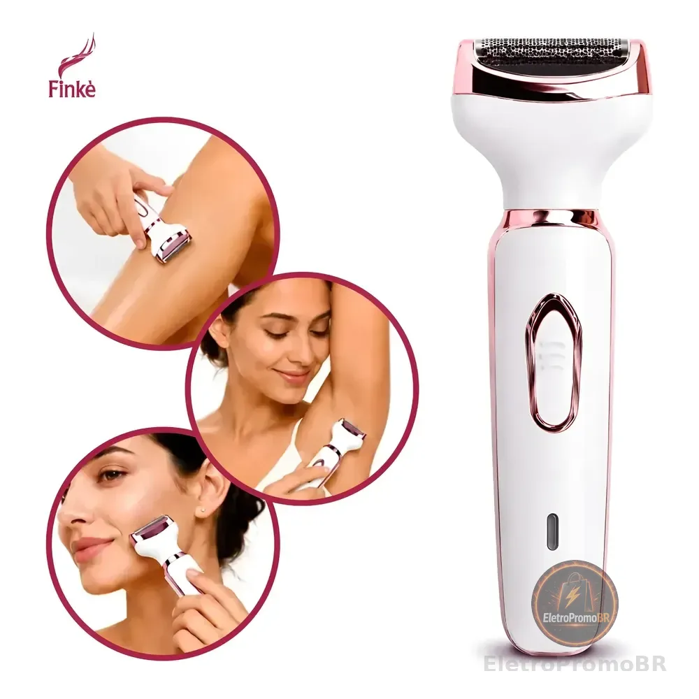 Depilador Feminino Recarregável 4 Em 1 Aparador Intimo Branco 127/220v