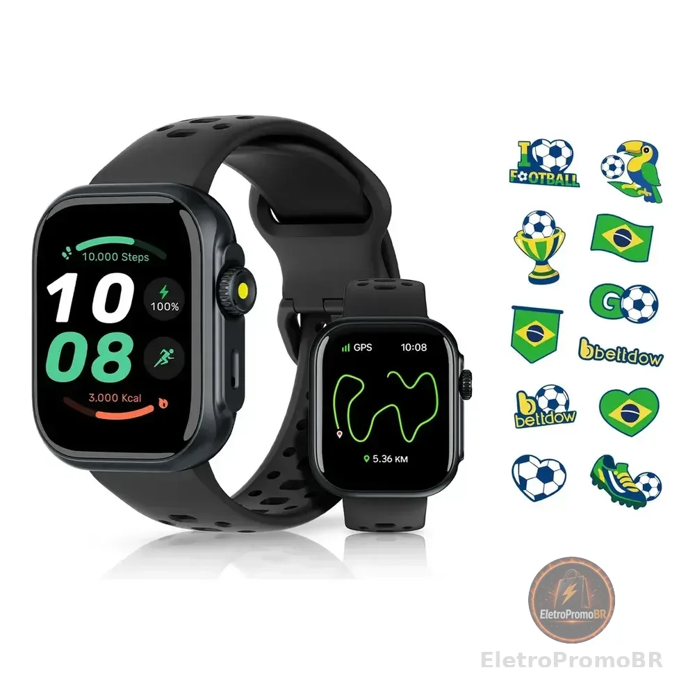Relógio Smartwatch Bettdow Fb041 Gps Alexa 5m/ip68 À Prova D'água Preto 1 1#
