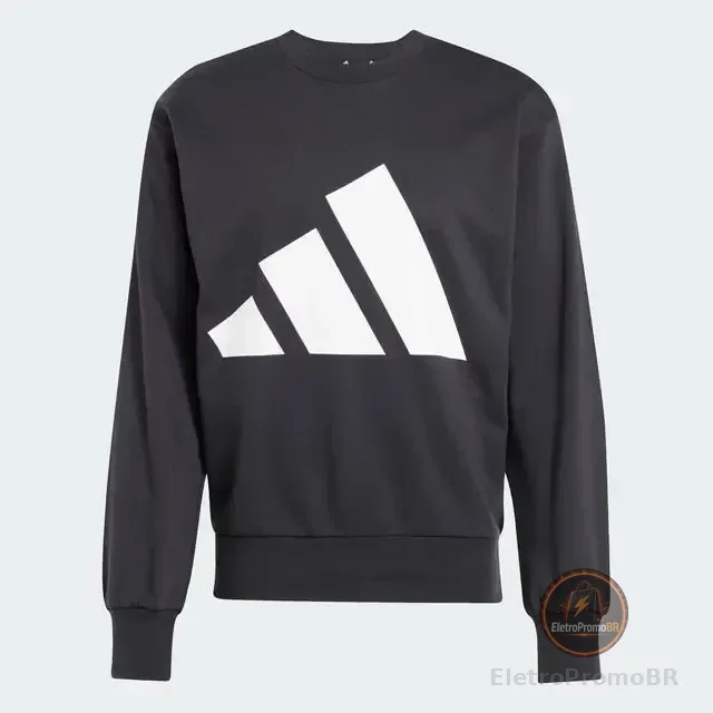 Moletom Masculino Essentials Big Logo adidas L Preto/branco Liso