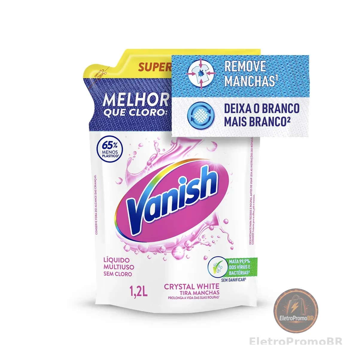 Vanish Tira Manchas Líquido Crystal White para Roupas Brancas 1,2L
