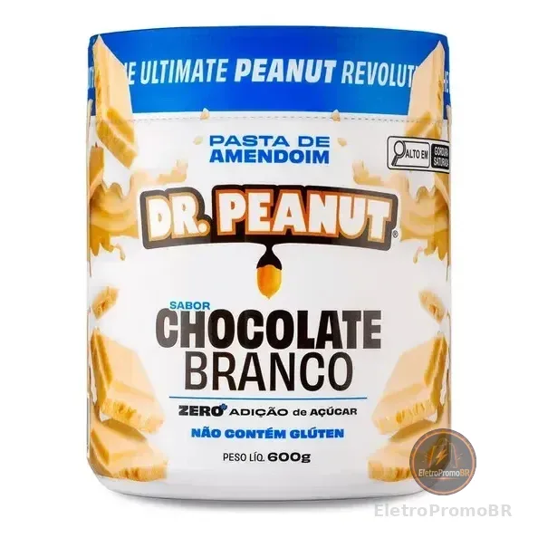 Pasta De Amendoim Com Whey Protein Chocolate Branco 600g Dr. Peanut