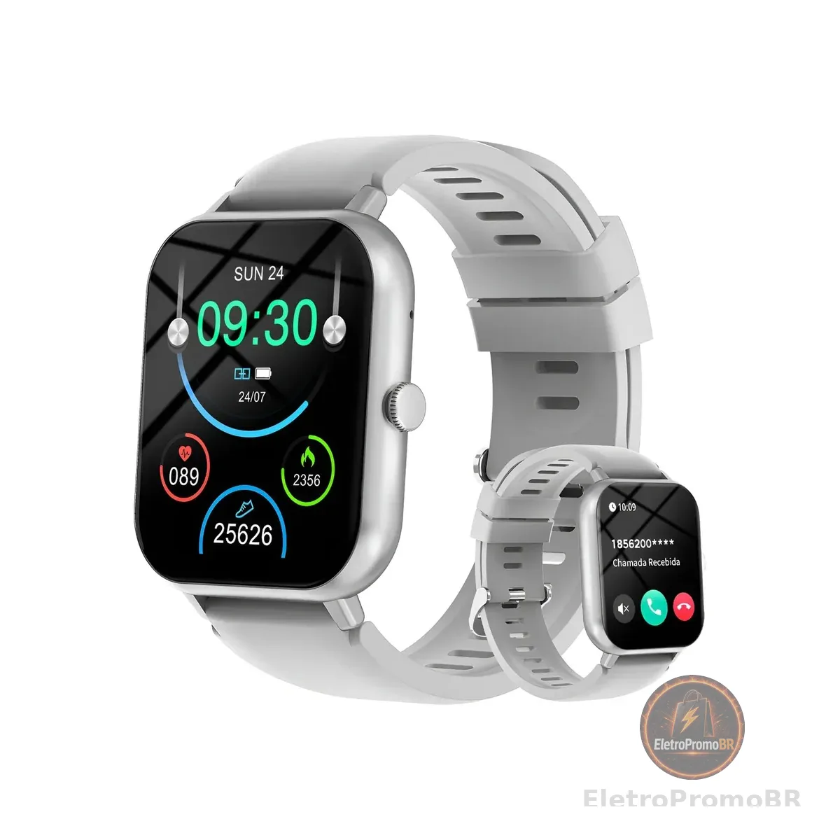 Bettdow SmartWatch, relogio smartwatch feminino com 1.83" Ecrã tátil, à prova d'água IP67, Recebimento de Notificações, relogio masculino com 100+ Modos Esportivos Faz e Recebe Ligações (Prata)